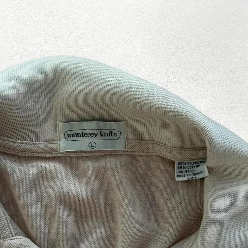 Vintage Monterey Knits “QLCP” Polo in Light Tan Brown